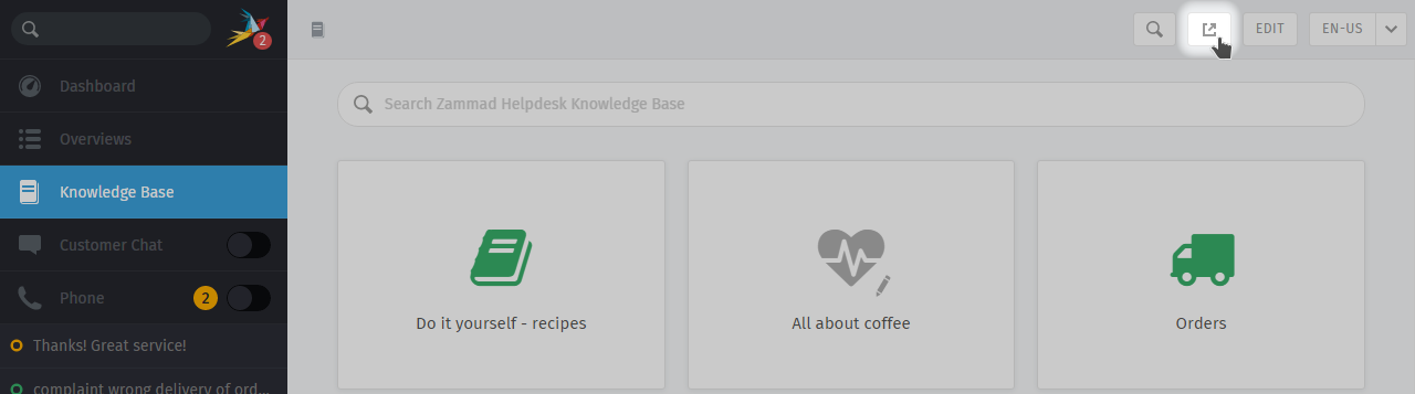 Knowledge Base Link to published knowledge base