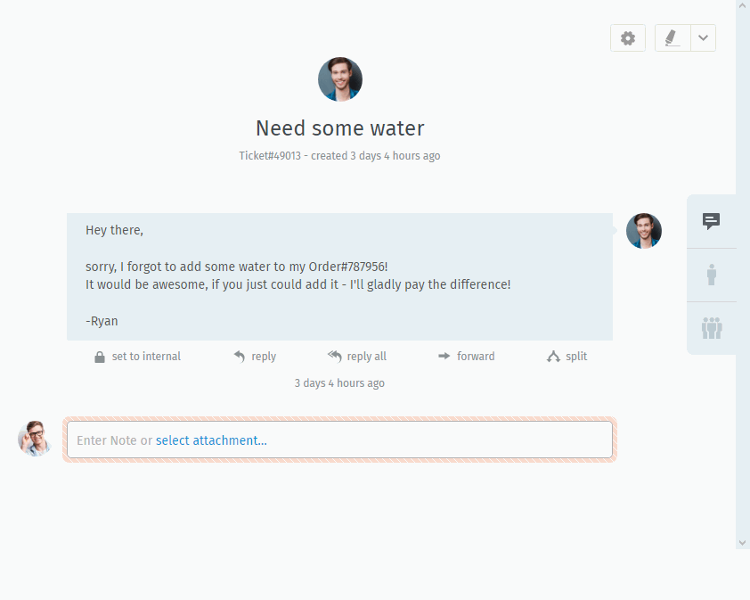 Screencast showing text being marked and quoted after pressing reply
