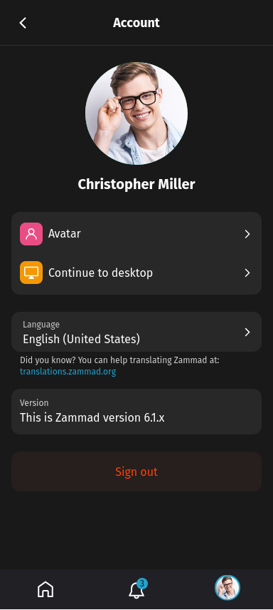 Mobile View Account Overview